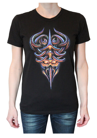 TRIBAL SKULL (Color Version) T-Shirt - Black